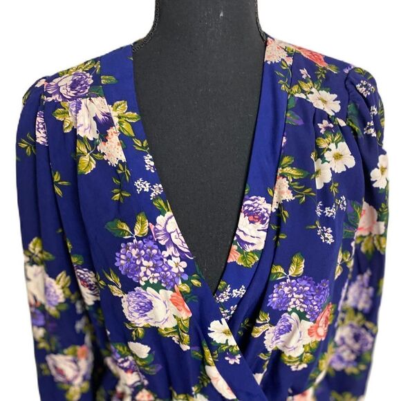 #141 LULUS Blue Floral Mini Dress - Picture 7 of 7